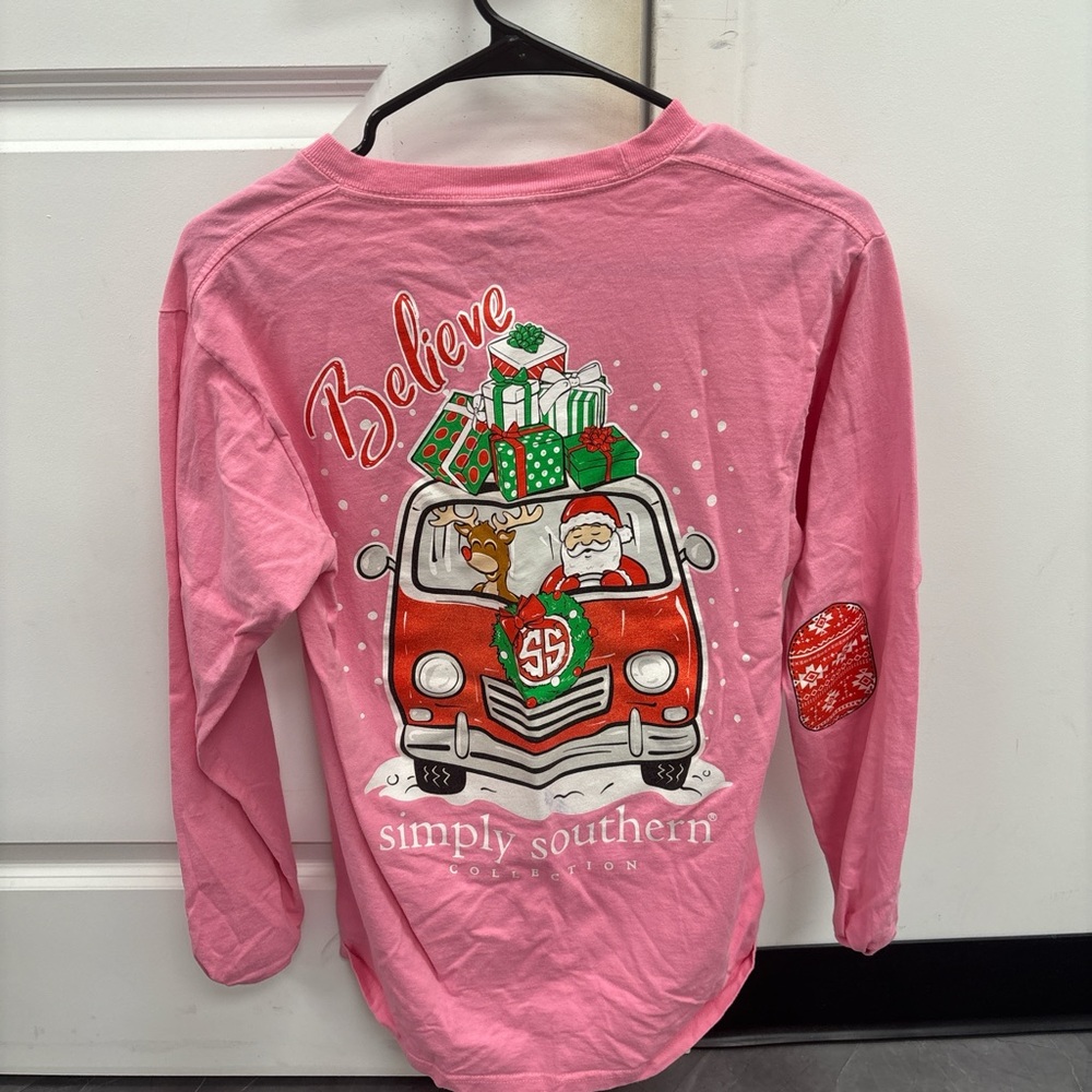 Simply Southern Pink Christmas Long Sleeve Shirt